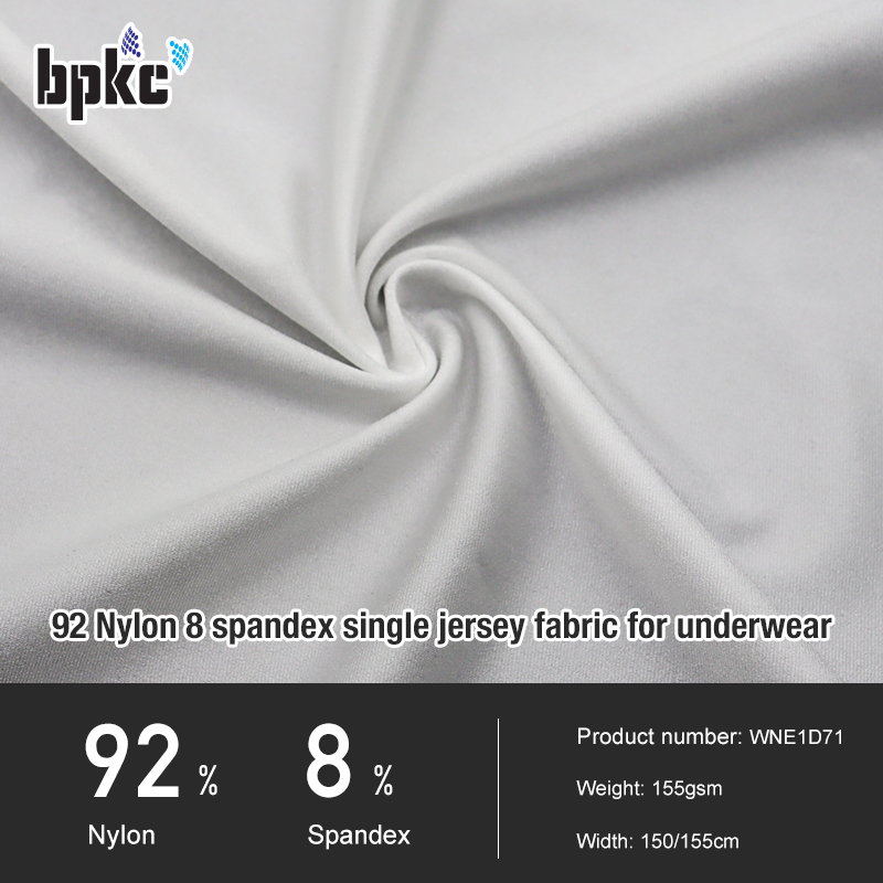 92 Nylon 8 spandex single jersey fabric for underwear